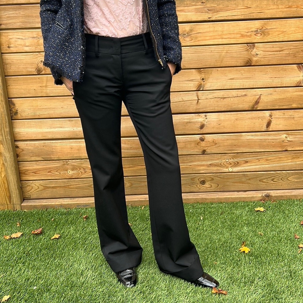 COSTUME NATIONAL black wool flair pants